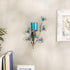 6.75x2.25x10.75, Zingz & Thingz Exotic Peacock Plume Collection Tealight & Candle Lighting, Wall Sconce Single