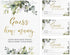 Printed Party Candy Guessing Game - Guess How Many, Greenery, 50 Cards and Sign
