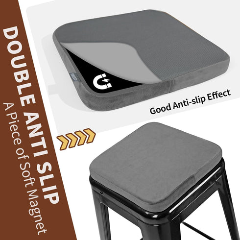 Set 2, 2) SINOSSO Magnetic Memory Foam Metal Stool Cushions of Luxury Velvet Bar Cafe Stackable Chair Seat Pads