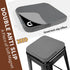 Set 2, 2) SINOSSO Magnetic Memory Foam Metal Stool Cushions of Luxury Velvet Bar Cafe Stackable Chair Seat Pads