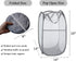 Larpur 2 Pcs Popup Mesh Laundry Baskets, Collapsible Portable Clothes Hampers with Reinforced Carry Handles, Gray