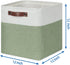 Temary Cube Storage Baskets 12 Inch, 4-Pack Fabric Storage Bins for Organizing Clothes, White & Green