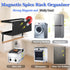 Magnetic Spice Rack for Refrigerator, Magnetic Paper Towel Holder, 2 Hooks, Kitchen Storage Organizer for Spices and