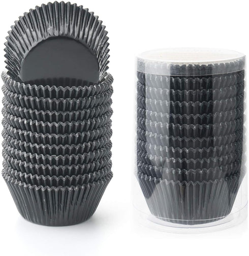 Gifbera 200-Count Standard Black Foil Cupcake Liners Muffin Wrappers