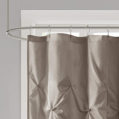 Madison Park Laurel Taupe Shower Curtain, 72 x 72, Pieced Transitional, Beige