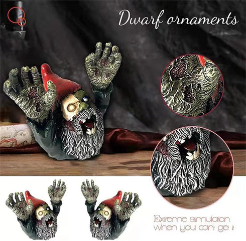 ZWFDC Resin Zombie Gnomes Garden Decor, 4.13 Inch Garden Sculptures & Statues for Outdoor Walking Dead Decorations