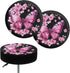 Peach Blossom Bar Stool Covers, Removable Washable Butterfly Print Round Stool Cushion Covers for Dining Room Set of 2