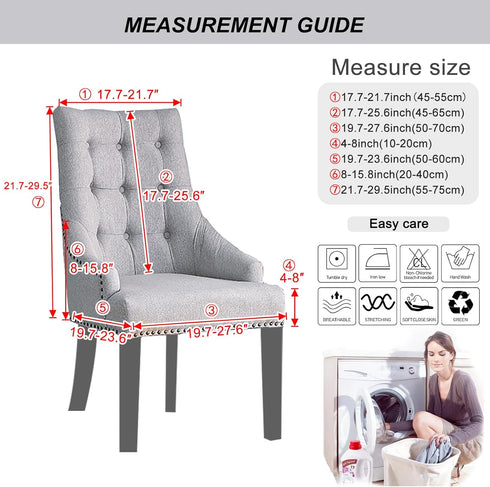 Home1PCS,Dark Lellen Stretch Wingback Chair Cover Slipcover - Reusable Wingback Side Chair Slipcover,Accent Chair