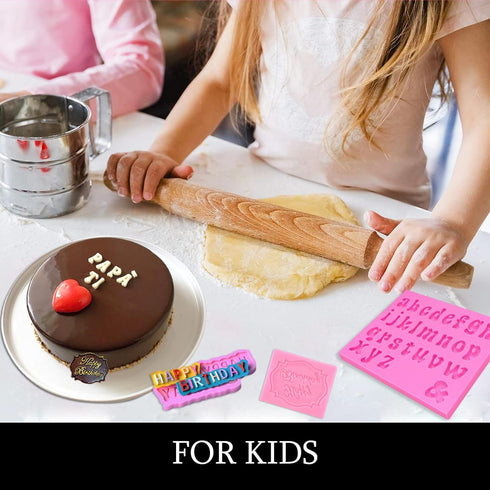 Letter Chocolate Molds, 5 Pack Fondant Silicone Happy Birthday Mold for Cake Decoration and Parties