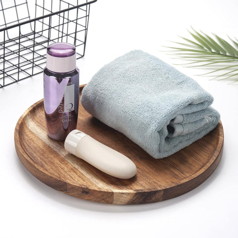 Round Wood Tray, Wooden Serving Tray, Acacia Appetizer Charcuterie Board, Kitchen Countertop Organizer 11.8"