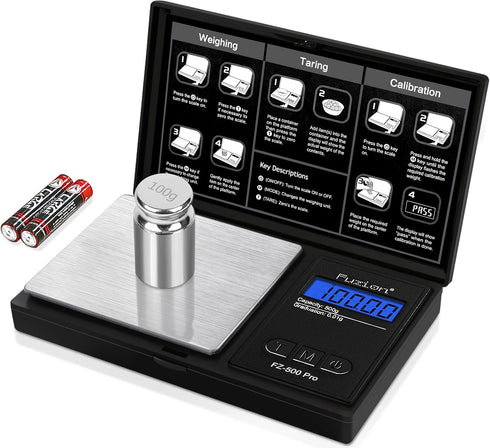 Fuzion Digital Pocket Scale, 500g Digital Gram Scales for Food, Jewelry, Herb, and Spice