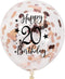 Rose Gold 20th Confetti Latex Balloons, Girls Happy 20 Years Birthday Party Decoration with Confetti, 12in