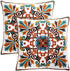 Decorative Couch Pillow Covers Set of 2, 18x18 inches, Embroidered Pattern Square Throw Pillows for Sofa Bed Chair