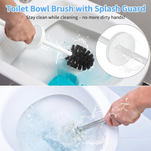 Flyzenvibe Set Set Stainless Steel Toilet Brush and Holder Wall Mount Heavy Duty Toilet Bowl Brush Oil Rubbed Matte