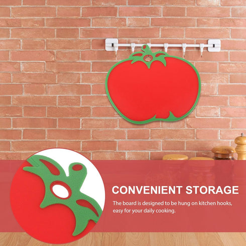Kichvoe Tomato Shaped Plastic Cutting Board, Creative Kitchen Food Chopping Mat for Veggies & Cheese 31.80X26cm