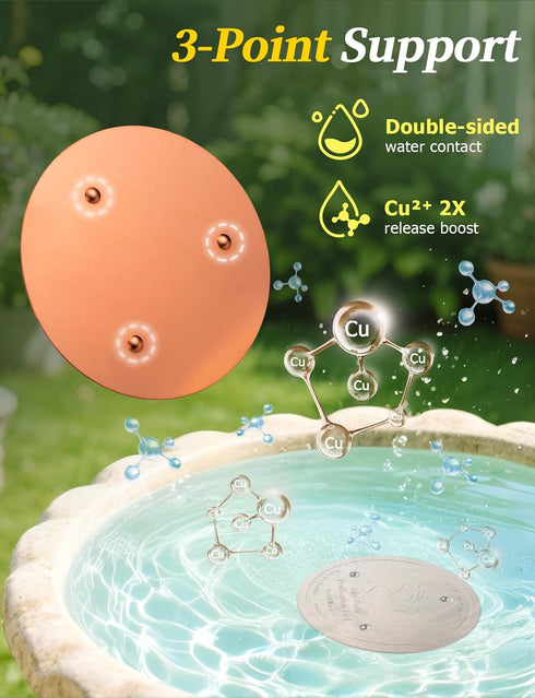 Mellbree Set, 0.6mm 99.99% Bird Bath Copper Disk & Clean Reinforced Pure Copper Cleaning Disk with Cleaning sponges