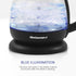 Elite Gourmet EKT1001 Electric 1.0L BPA-Free Glass Kettle, 1100W with Stylish Blue LED, Auto Shut-Off, Black