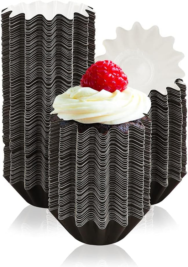 200 PCS TIE-DailyNec Cupcake Liners - Flared Muffin Baking Cups, Greaseproof Coated Cake Cups for Parties