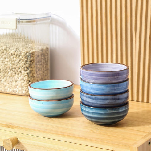 Selamica Ceramic Dipping Bowls, 2.7 Oz Soy Sauce Dish Set, 3 inch Mini Bowls for Appetizers, Set of 6