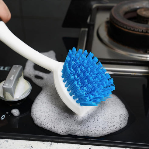 Dish Brush Set of 3, Water Bottle Brush, Dish Scrub Brush, Non-Slip Long Handle for Cleaning Dishes, Sink, Pots, Round