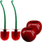 Cherry Toilet Brush Set, Cute Standing Toilet Bowl Brush and Holder, Long Handle, Pack of 2, Red