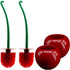 Cherry Toilet Brush Set, Cute Standing Toilet Bowl Brush and Holder, Long Handle, Pack of 2, Red
