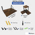 AdVinco Set 2 Rustic Brown Floating Shelves of with Corner Shelf Wood Wall Mounted Shelves for Kitchen, Bathroom