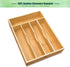 Bamboo Kitchen Drawer Silverware Organizer, 9 Inch Tray Holder for Small Drawer, 5-Slots Cutlery Tray