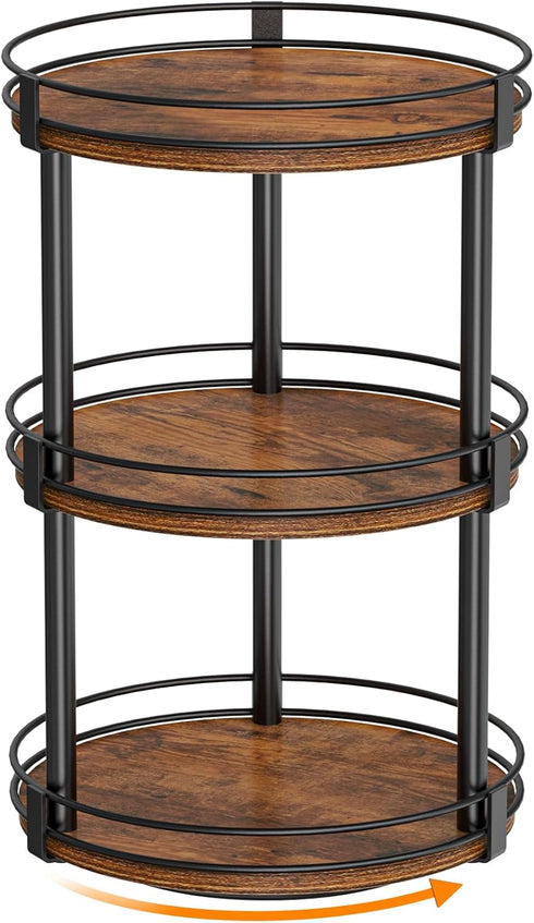 Snughome Lazy Susan Organizer, 3 Tier Rotating Spice Rack, Turntable Lazy Susan