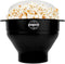 Popco Silicone Popcorn Maker, Microwave Popcorn Popper with Handles, Collapsible Bowl, 15-Cup Capacity (Black)