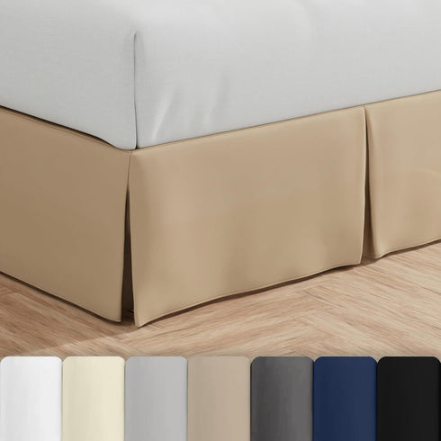 Bed Maker’s Bed Skirt, Never Lift Your Mattress, Mocha, 14 Inch Drop Length, Split Corners, Full