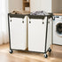280L 2-Compartment Commercial STO STO Rolling Industrial Laundry Hamper with Wheels, Extra Large Laundry Sorter, Heavy