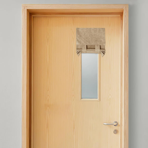 KGORGE Classroom Door Window Curtain, 100% Blackout Total Privacy Linen Blended Curtain, W12 x L40 inch, Camel