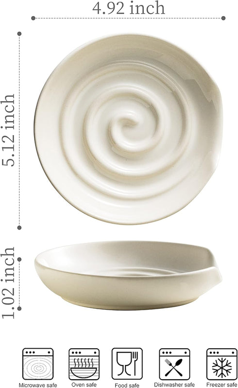 Ceramic Spoon Holder, White Spoon Rest for Stove Top, Utensil Holder for Spatula, Coffee Spoon, Kitchen Accessories