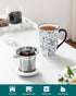 18 oz vancasso SELENE Porcelain Tea Mug, Porcelain Tea Cup with Infuser and Lid Steeps Loose Leaf Tea, Microwave