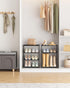 4 Closet HITHIM Tiers Small Shoe Rack,Narrow Stackable Shoe Shelf Organizer,Sturdy Shoe Stand, Non-Woven Fabric Metal