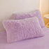 Soft Lavender Faux Fur Fluffy Pillow Case, Cute Decorative Fuzzy Pillow Covers for Home Bedroom Living Room, Set of 2