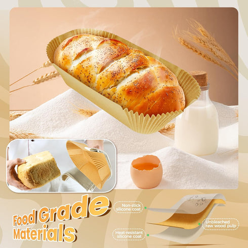 155Pcs 9x5 Inch Loaf Pan Liners, Disposable Bread Pan Liners, Non-Stick Loaf Pan Parchment Liners for Easy Cleanup
