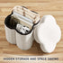 12" Inch Ornavo Home White Boucle Storage Ottoman Cube Flower-Shaped Footstool with Hidden Storage, Faux Teddy Fur Foot