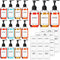 Set of 12 Coffee Syrup Dispenser PET Pump Bottles, Black Plastic Container with 27 Labels for Kitchen Restaurant Home