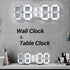 EDUP HOME 3D LED Digital Wall Clock/Desk Alarm Clock with Remote Control, 9.7" LED Night Light