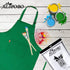 Kids Apron and Chef Hat Set - Adjustable Bib Apron with 2 Pockets for Boys Girls Kitchen Cooking (6-12 Year, Green)