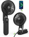 EasyAcc Portable Hand Held Fan, Ultra Quiet 5 Speed Personal Fan, LED Display USB C Rechargeable for Travel