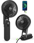 EasyAcc Portable Hand Held Fan, Ultra Quiet 5 Speed Personal Fan, LED Display USB C Rechargeable for Travel
