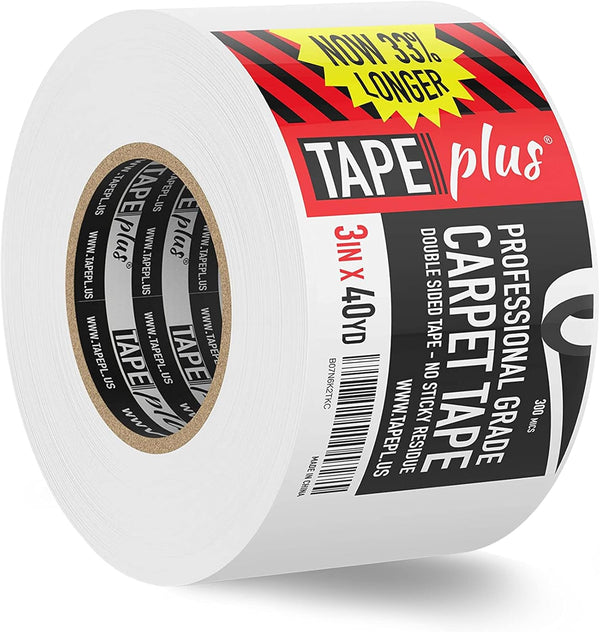 Professional Rug Tape - Wide 3 Inch by 40 Yards, Double Sided Non-Slip Carpet Tape