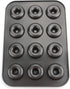 Lawei 2 Pack 12-Cavity Non-stick Donut Pan, Carbon Steel for Muffins, Cakes, and Mini Bagels