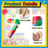 Building Block Themed Birthday Candle Number 7 - Cake Topper for Building Block Party Decoration Theme Supplies