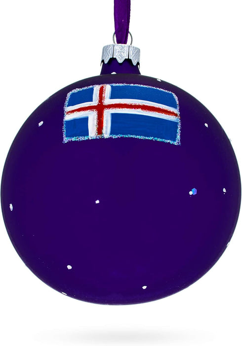 Blue Lagoon Iceland Glass Ball Christmas Ornament, 4 Inches