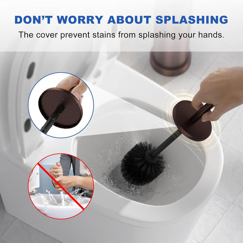 Set: 304 Toilet Brush and Holder Stainless Steel Heavy Duty Toilet Bowl Brush and Holder with Removable Inner Bowl