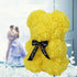 LINKLO 10 inch Rose Bear - Artificial Rose Flower Teddy Bear Gift for Wedding, Mother's Day, Anniversary, Transparent